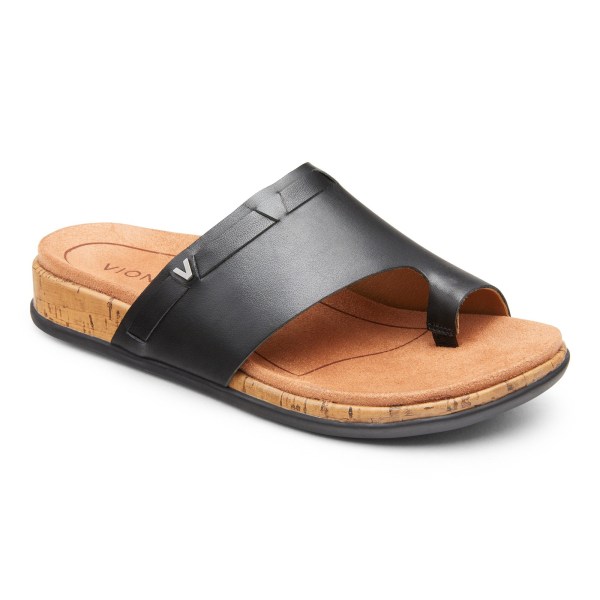 Vionic Sandals Ireland - Cindy Sandal Black - Womens Shoes In Store | YPQFD-6257